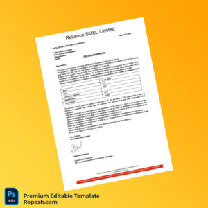 Customizable India Reliance SMSL Limited Offer Letter Word & PDF Template 5 page