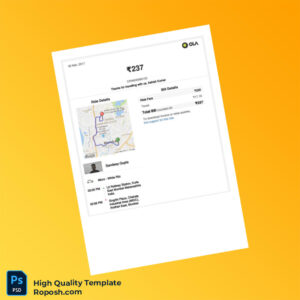 India Ridesharing Service Invoice Template in Word and PDF formats 3 page
