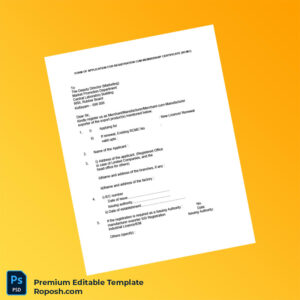 Customizable India Rubber Board RCMC Registration Certificate Editable Word & PDF Template 4 page