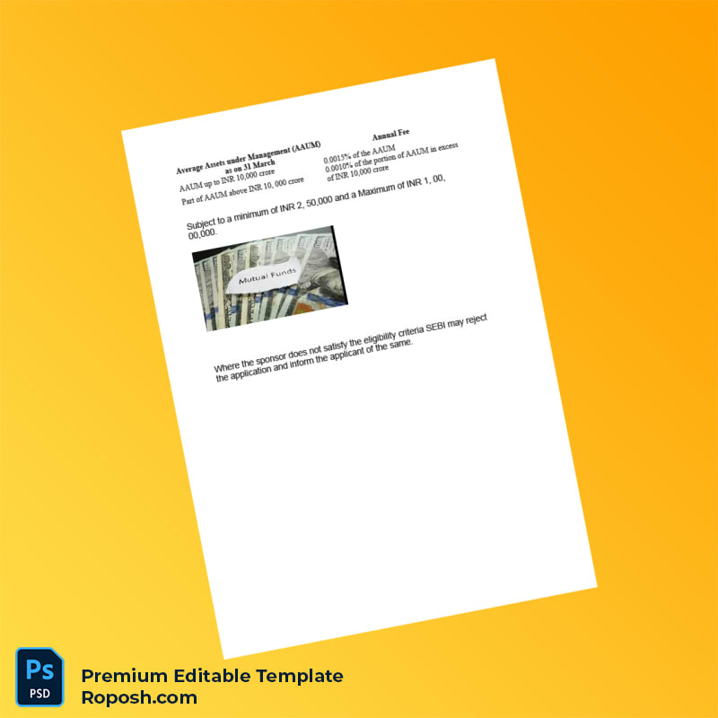 Customizable India SEBI Mutual Fund Registration Certificate Editable Word & PDF Template 4 page Customizable India SEBI Mutual Fund Registration Certificate Editable Word & PDF Template 4 page