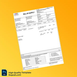 India SRL Limited Bill of Supply Template in Word and PDF formats