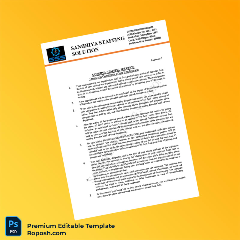 Customizable India Sanidhya Staffing Solutions Employment Verification Letter Word & PDF Template 5 page Customizable India Sanidhya Staffing Solutions Employment Verification Letter Word & PDF Template 5 page