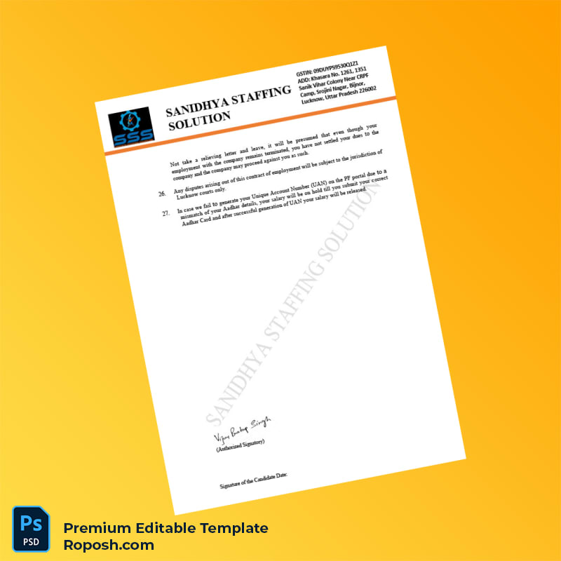 Customizable India Sanidhya Staffing Solutions Employment Verification Letter Word & PDF Template 5 page Customizable India Sanidhya Staffing Solutions Employment Verification Letter Word & PDF Template 5 page