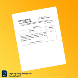 India Sanil Paniker Invoice Template in Word and PDF formats India Sanil Paniker Invoice Template in Word and PDF formats