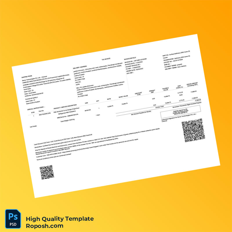 India Savex Technologies Pvt Ltd Invoice Template in Word and PDF formats India Savex Technologies Pvt Ltd Invoice Template in Word and PDF formats
