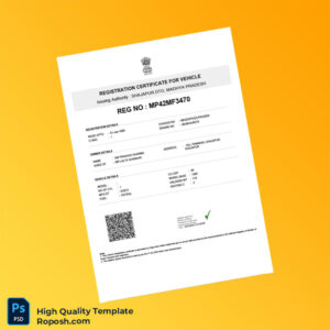 India Shajapur DTO Registration Certificate Template in Word and PDF formats India Shajapur DTO Registration Certificate Template in Word and PDF formats