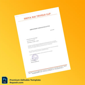 Customizable India Shiva Sai Travels LLP Employment Verification Letter Word & PDF Template