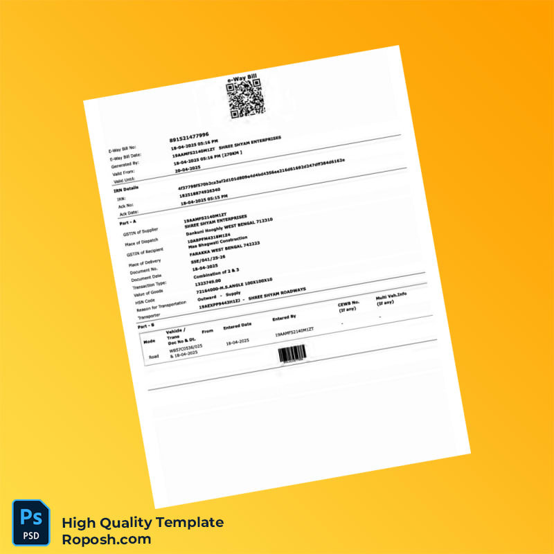 India Shree Shyam Enterprises Tax Invoice Template in Word and PDF formats 7 page India Shree Shyam Enterprises Tax Invoice Template in Word and PDF formats 7 page