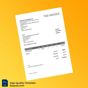 India Softech Trading Co Invoice Template in Word and PDF formats 2 page