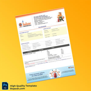 India Sri Guru Indane Gas Distributors Tax Invoice Template in Word and PDF formats 2 page