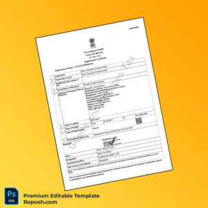 Customizable India State Tax Authority Registration Certificate Editable Word & PDF Template 3 page