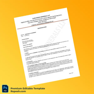 Customizable India Survomax Minerals LLP Appointment Letter Word & PDF Template 6 page