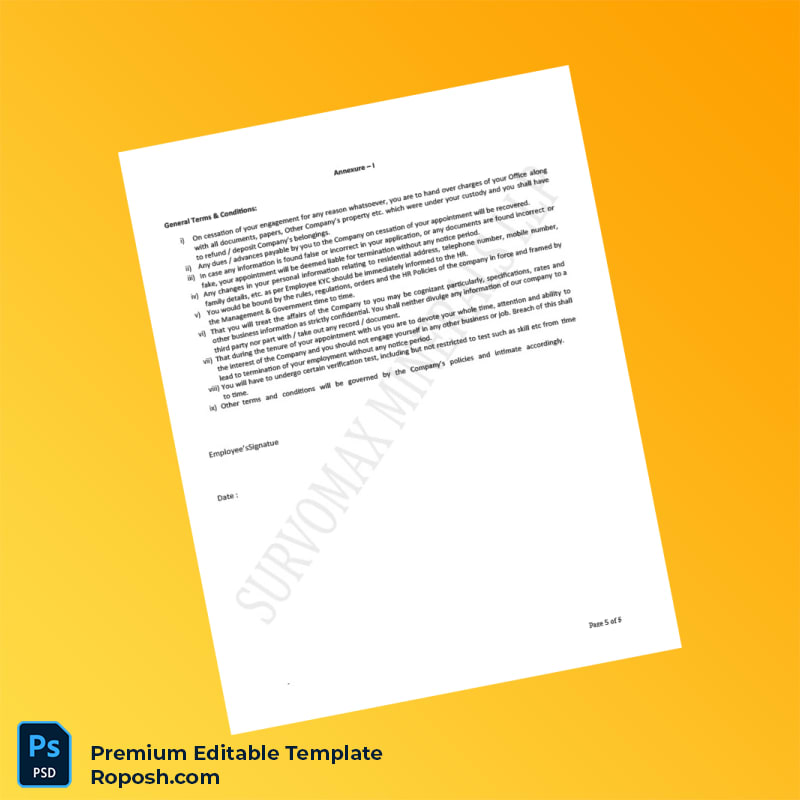 Customizable India Survomax Minerals LLP Appointment Letter Word & PDF Template 6 page Customizable India Survomax Minerals LLP Appointment Letter Word & PDF Template 6 page