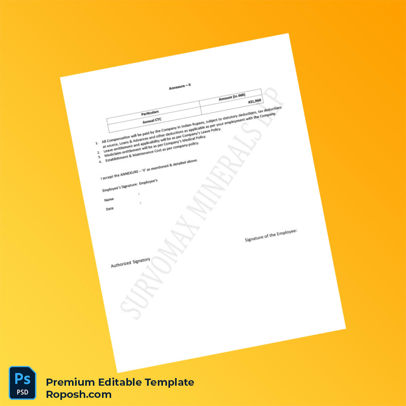 Customizable India Survomax Minerals LLP Appointment Letter Word & PDF Template 6 page Customizable India Survomax Minerals LLP Appointment Letter Word & PDF Template 6 page