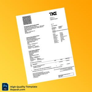 India TK Elevator India Private Limited Tax Invoice Template in Word and PDF formats 3 page