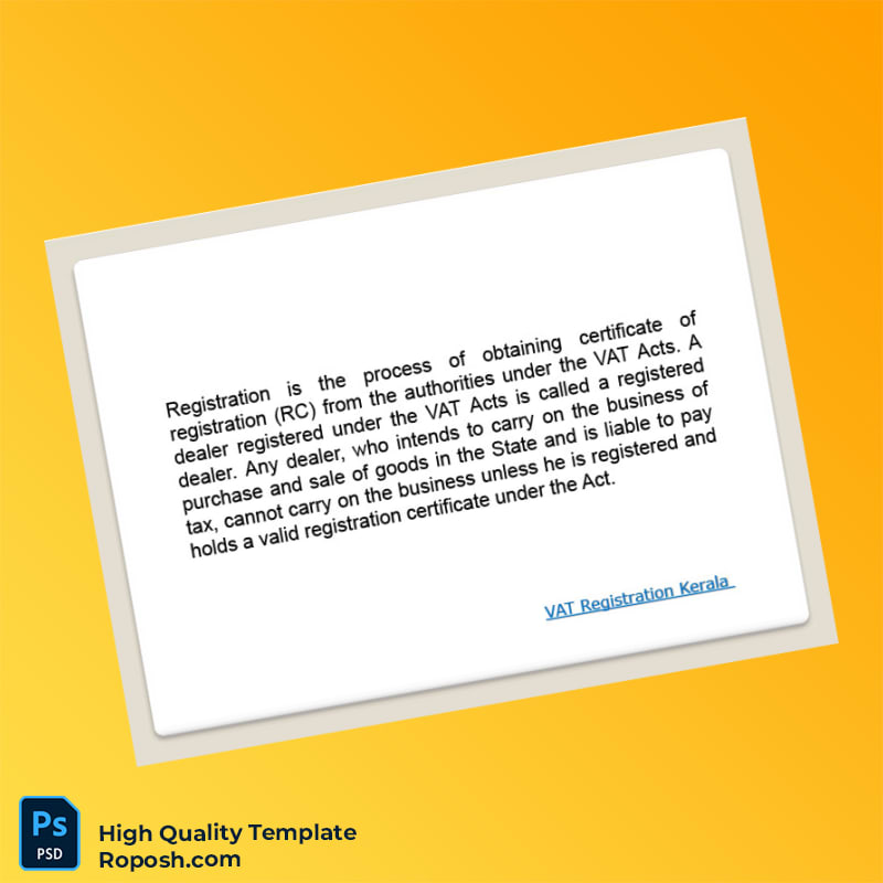 India Tax Authority Editable VAT Registration Certificate Template in Word and PDF formats 7 page India Tax Authority Editable VAT Registration Certificate Template in Word and PDF formats 7 page