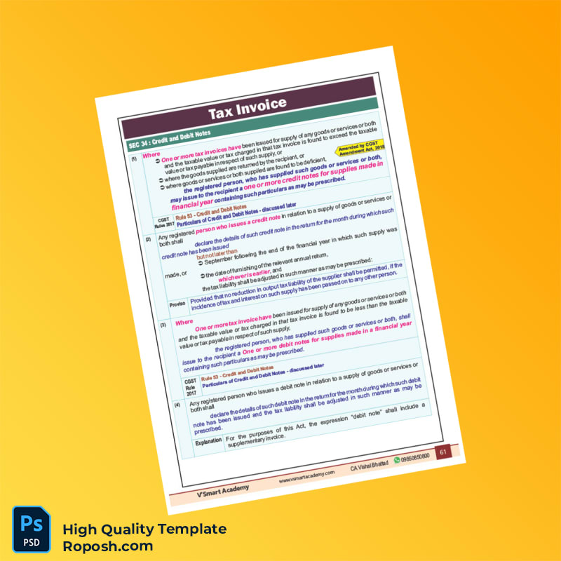 India Tax Invoice Template in Word and PDF formats 4 page India Tax Invoice Template in Word and PDF formats 4 page