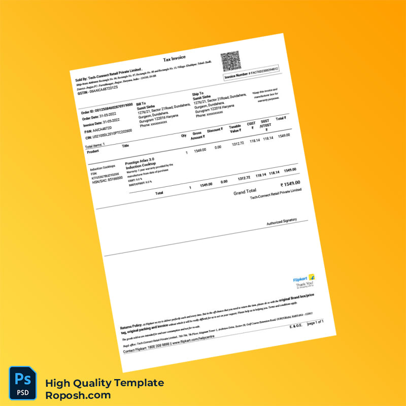 India Tech-Connect Retail Private Limited Credit Note Template in Word and PDF formats 7 page India Tech-Connect Retail Private Limited Credit Note Template in Word and PDF formats 7 page