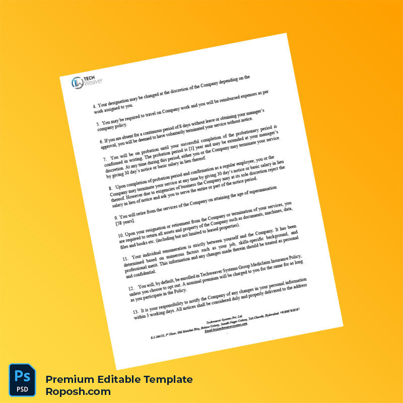 Customizable India Tech System Pvt Ltd Employment Verification Letter Word & PDF Template 5 page Customizable India Tech System Pvt Ltd Employment Verification Letter Word & PDF Template 5 page