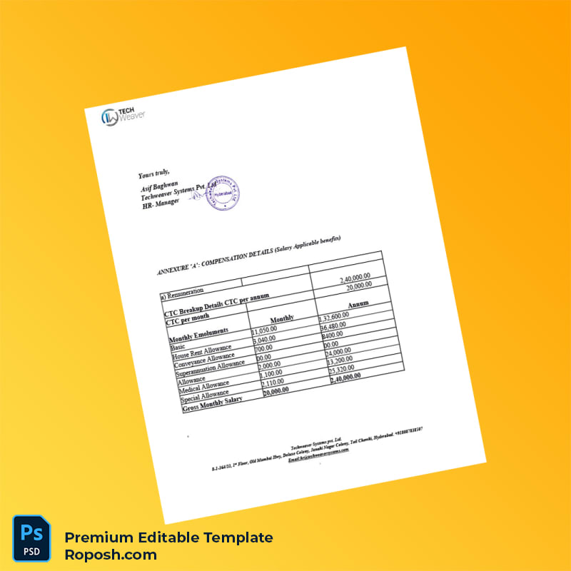 Customizable India Tech System Pvt Ltd Employment Verification Letter Word & PDF Template 5 page Customizable India Tech System Pvt Ltd Employment Verification Letter Word & PDF Template 5 page