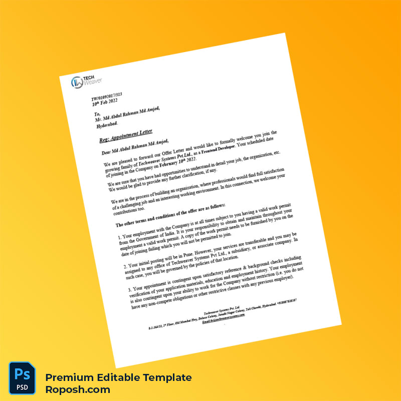 Customizable India Tech System Pvt Ltd Employment Verification Letter Word & PDF Template 5 page Customizable India Tech System Pvt Ltd Employment Verification Letter Word & PDF Template 5 page