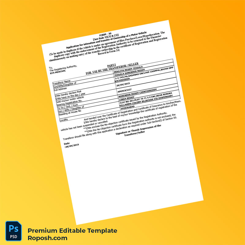 Customizable India Telangana Registration Form Format Editable Word & PDF Template 6 page Customizable India Telangana Registration Form Format Editable Word & PDF Template 6 page