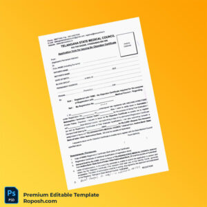 Customizable India Telangana State Medical Council No Objection Certificate Application Form Editable Word & PDF Template Customizable India Telangana State Medical Council No Objection Certificate Application Form Editable Word & PDF Template