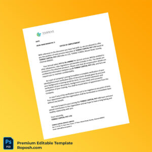 Customizable India Terraz Capital Pvt Ltd Employment Verification Letter Word & PDF Template 6 page