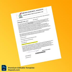 Customizable India Ticket Counter Employment Verification Letter Word & PDF Template