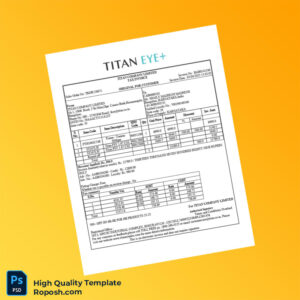 India Titan Company Limited Tax Invoice Template in Word and PDF formats 2 page