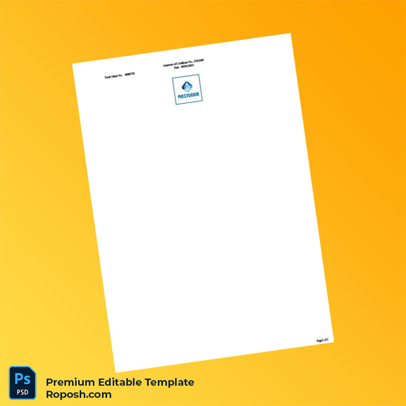 India Trade Marks Registry Editable Trade Mark Registration Certificate Editable Word & PDF Template 2 page India Trade Marks Registry Editable Trade Mark Registration Certificate Editable Word & PDF Template 2 page