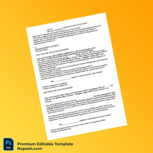 Customizable India Transfer of Ownership Application Form Editable Word & PDF Template 2 page