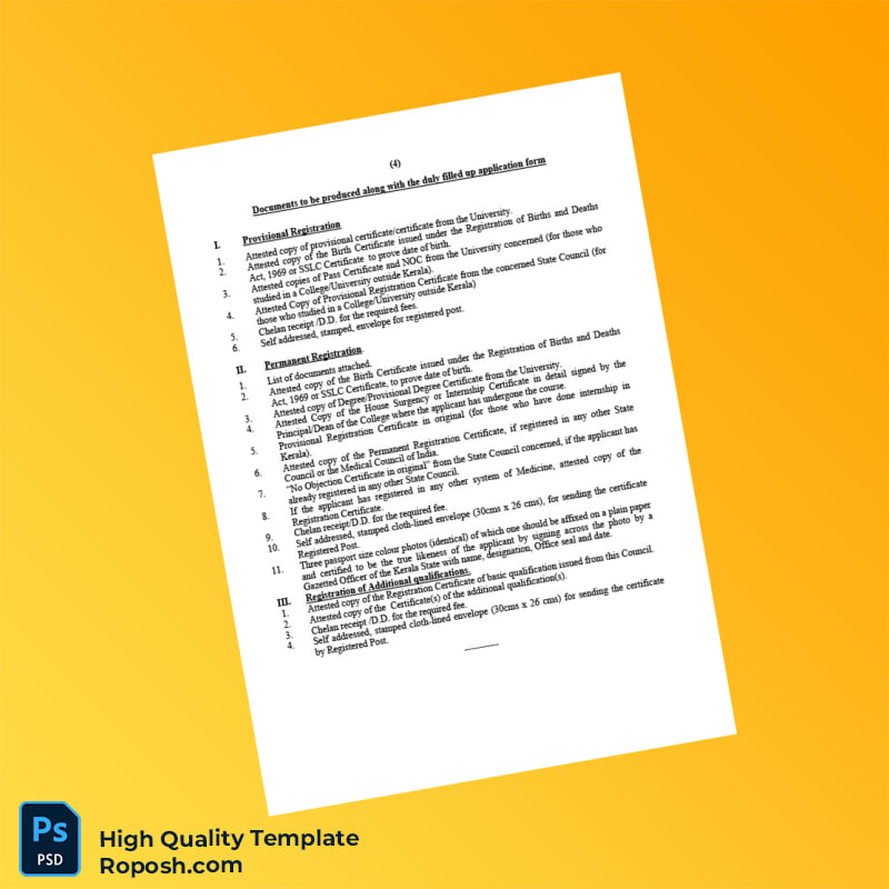 India Travancore-Cochin Council for Modern Medicine Editable Registration Certificate Template in Word and PDF formats 4 page India Travancore-Cochin Council for Modern Medicine Editable Registration Certificate Template in Word and PDF formats 4 page