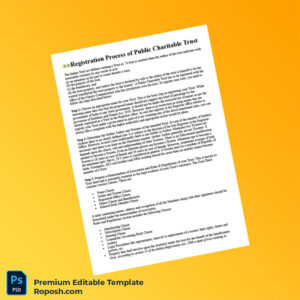 Customizable India Trust Authority Registration Certificate Editable Word & PDF Template 5 page