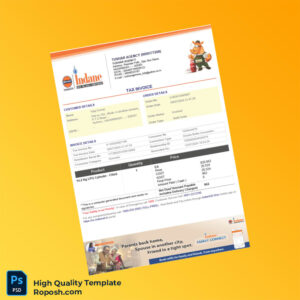 India Tushar Agency Tax Invoice Template in Word and PDF formats 2 page