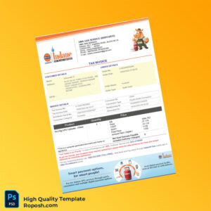 India UMA GAS SERVICE Invoice Template in Word and PDF formats 2 page