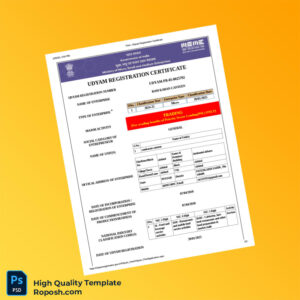 India Udyam Registration Authority Udyam Registration Certificate Template in Word and PDF formats 5 page India Udyam Registration Authority Udyam Registration Certificate Template in Word and PDF formats 5 page