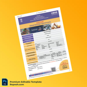 Customizable India Udyam Registration MSME Certificate Editable Word & PDF Template 3 page Customizable India Udyam Registration MSME Certificate Editable Word & PDF Template 3 page