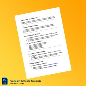 Customizable India Udyam Registration Manual Editable Word & PDF Template 3 page