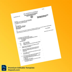 Customizable India University Migration Certificate Editable Word & PDF Template 2 page Customizable India University Migration Certificate Editable Word & PDF Template 2 page