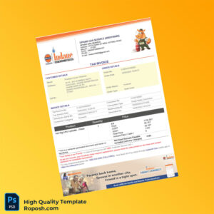 India Uphar Gas Service Tax Invoice Template in Word and PDF formats 2 page