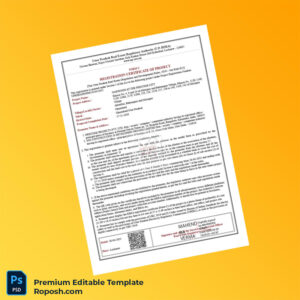 Customizable India Uttar Pradesh Real Estate Regulatory Authority Registration Certificate Editable Word & PDF Template