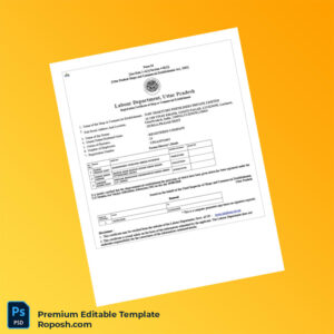 Customizable India Uttar Pradesh Shops and Commercial Establishment Act Registration Certificate Editable Word & PDF Template