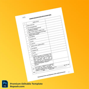 Customizable India Vendor Registration Application Form Editable Word & PDF Template 4 page