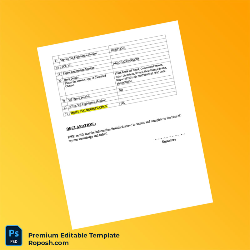 Customizable India Vendor Registration Form Editable Word & PDF Template 3 page Customizable India Vendor Registration Form Editable Word & PDF Template 3 page