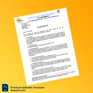 Customizable India Verde Solaire Private Limited Employment Verification Letter Word & PDF Template 3 page