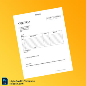 India Vertex42 Invoice Template in Word and PDF formats