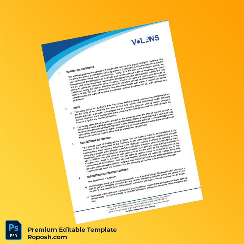 Customizable India Volans Informatics Private Limited Employment Verification Letter Word & PDF Template 8 page Customizable India Volans Informatics Private Limited Employment Verification Letter Word & PDF Template 8 page