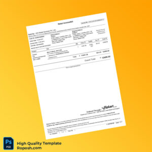 India WS Retail Services Pvt Ltd Retail Invoice Template in Word and PDF formats