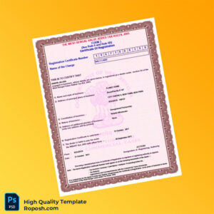 India West Bengal Commercial Taxes Department VAT Registration Certificate Template in Word and PDF formats India West Bengal Commercial Taxes Department VAT Registration Certificate Template in Word and PDF formats